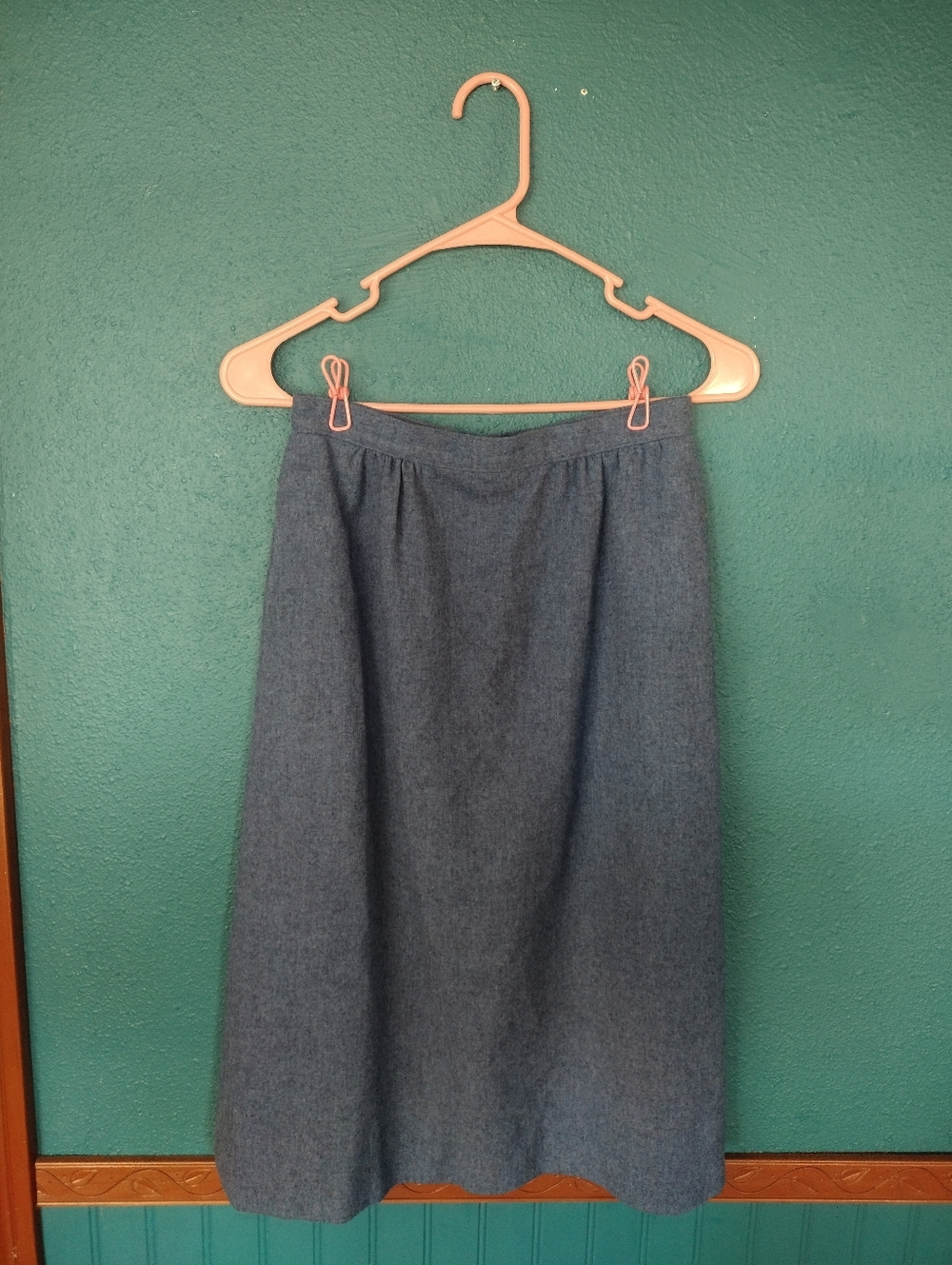 Vintage Pendleton Woolen Mills Classic Blue 100% Virgin Wool A-Line Skirt